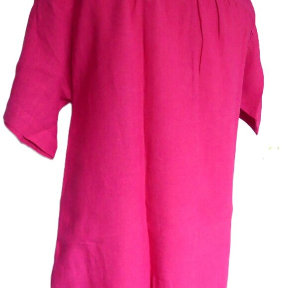 Hartford 100% Linen Richa Dress Fushia Pink Maxi Button Down Shirt Dress Size S - Picture 9 of 13